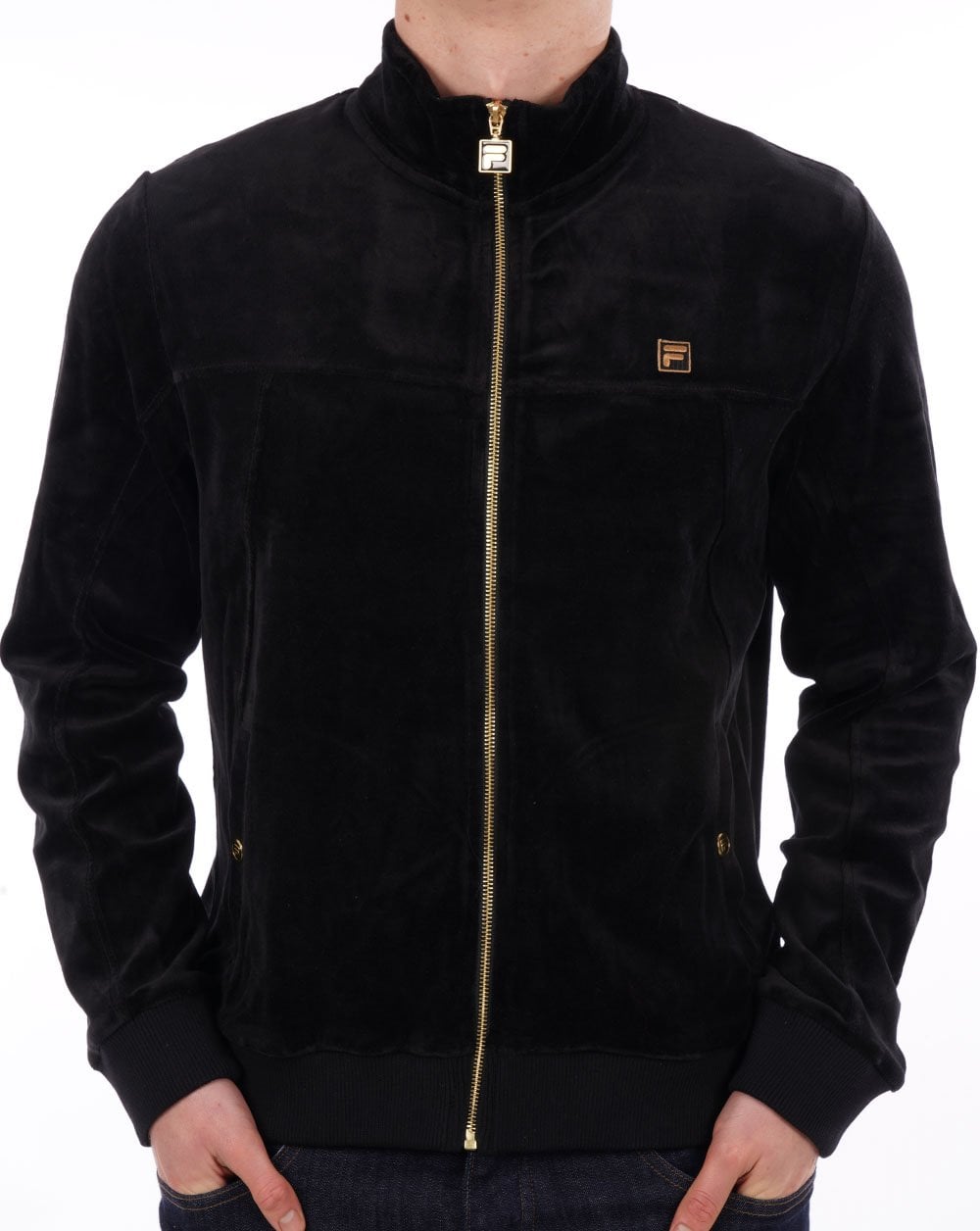 Fila Gold Velour Track Top Black