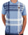 Trojan Check Panel Polo Shirt Sky
