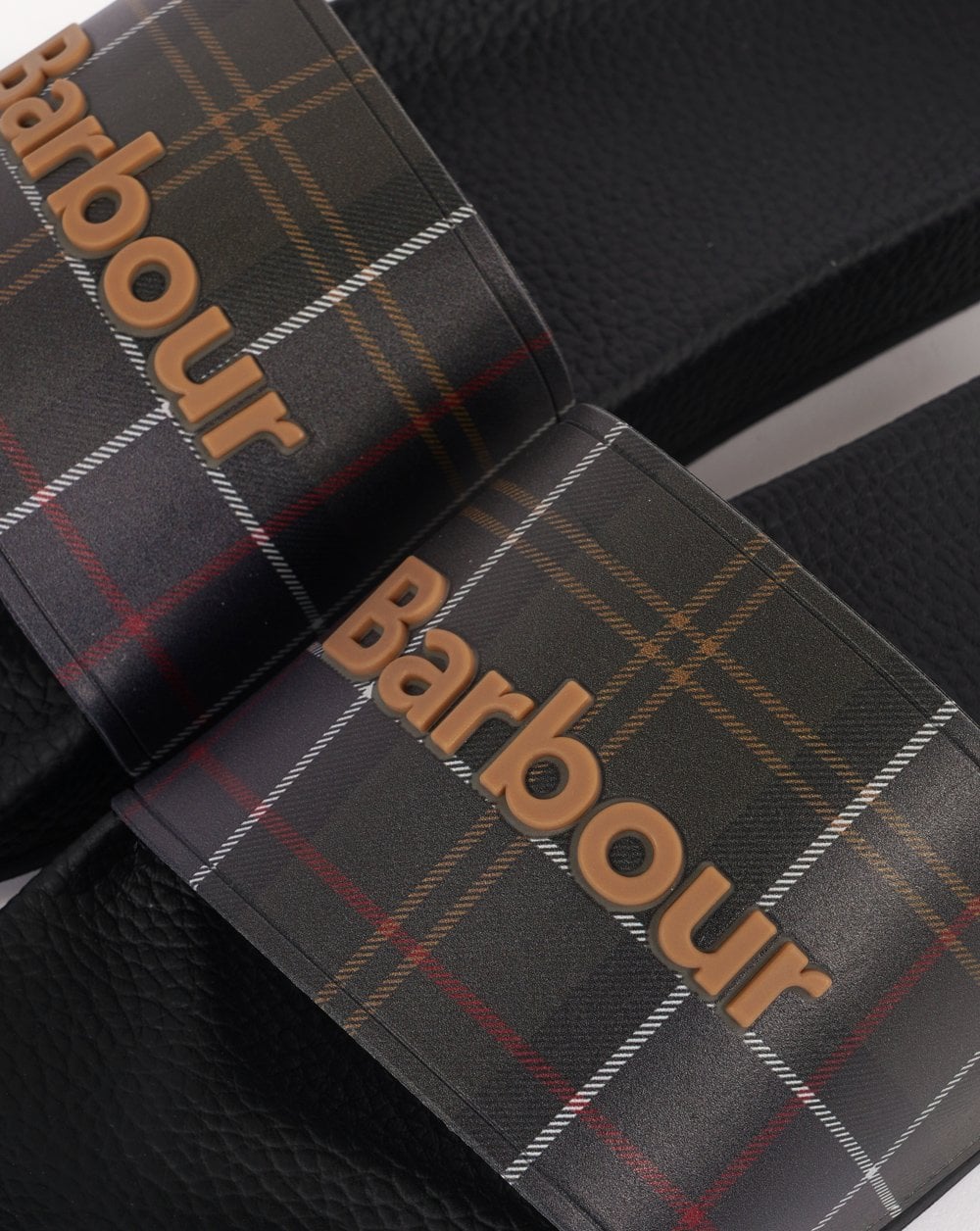 Barbour Tartan Slides Black