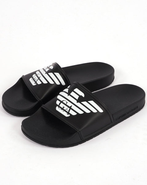 Emporio Armani Eagle Slider Black/White