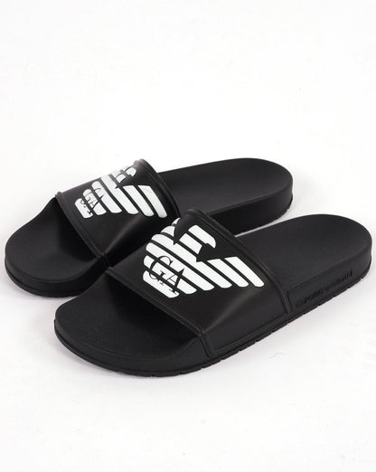 Emporio Armani Eagle Slider Black/White