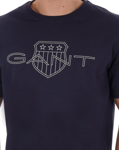 Gant Logo T-shirt Navy Blue