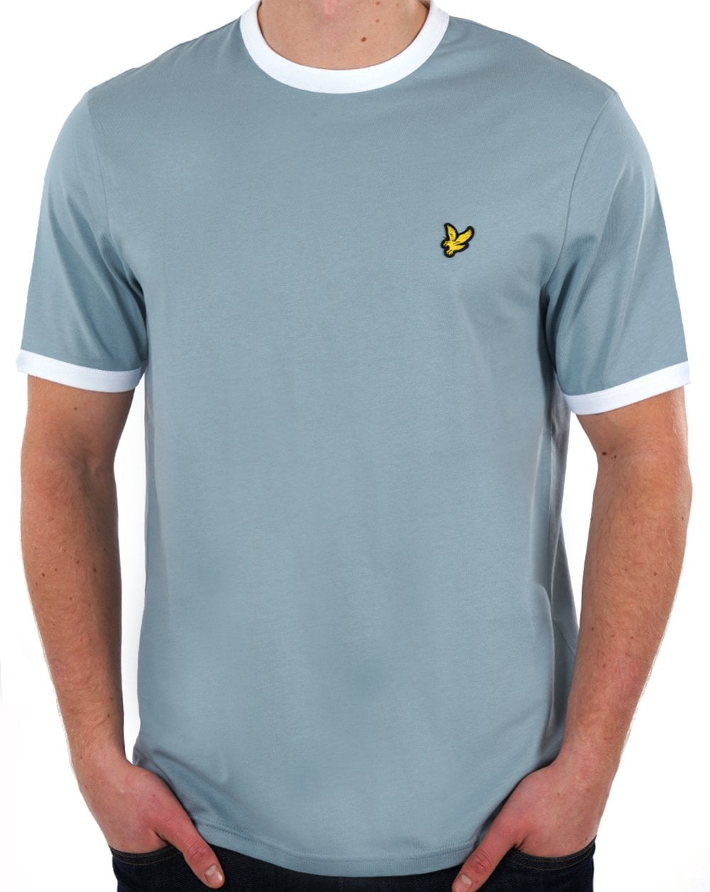 Lyle & Scott Ringer T Shirt Slate Blue/White