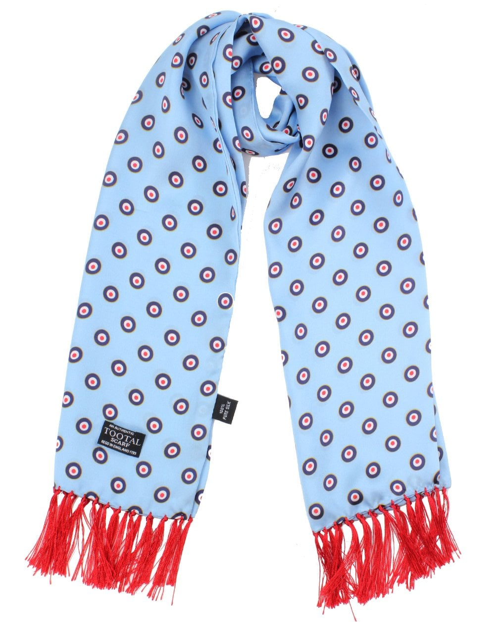 Tootal Sky Blue Target Silk Scarf