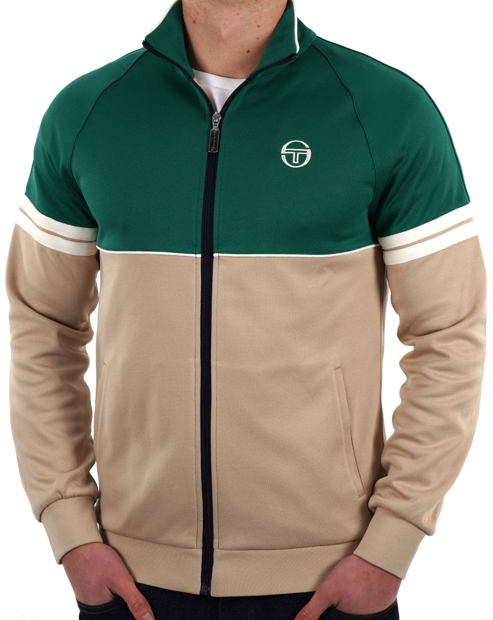Sergio Tacchini Orion Track Top Green / Stone