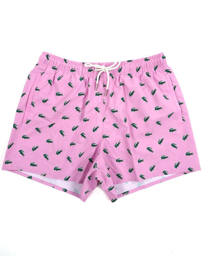 Lacoste Crocodile Print Swim Short Gelato Pink
