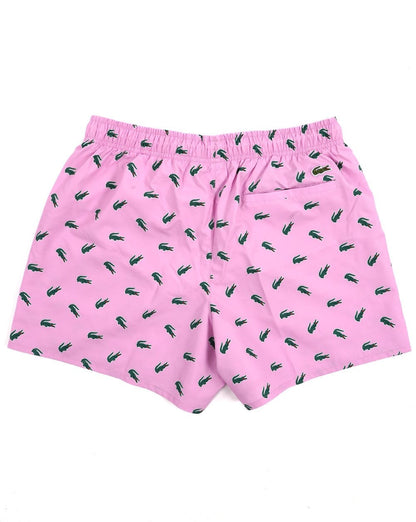 Lacoste Crocodile Print Swim Short Gelato Pink