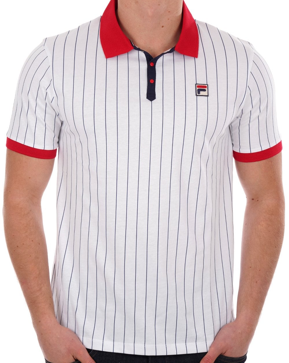 Fila Vintage BB1 Polo Shirt White/Red