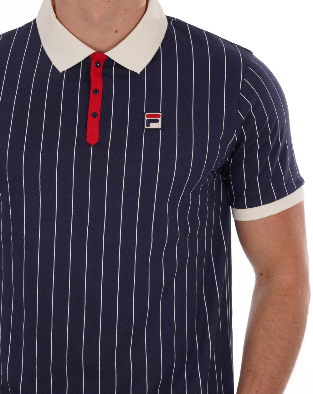 Fila Vintage BB1 Polo Shirt Navy/Gardenia/Red