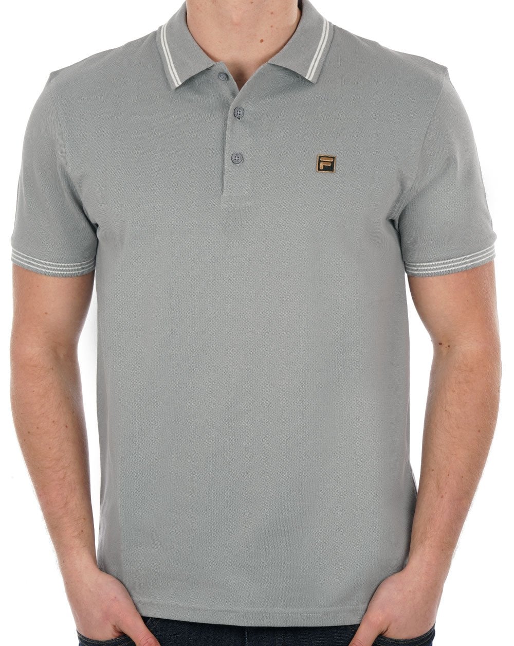 Fila Gold Tipped Polo Shirt Grey