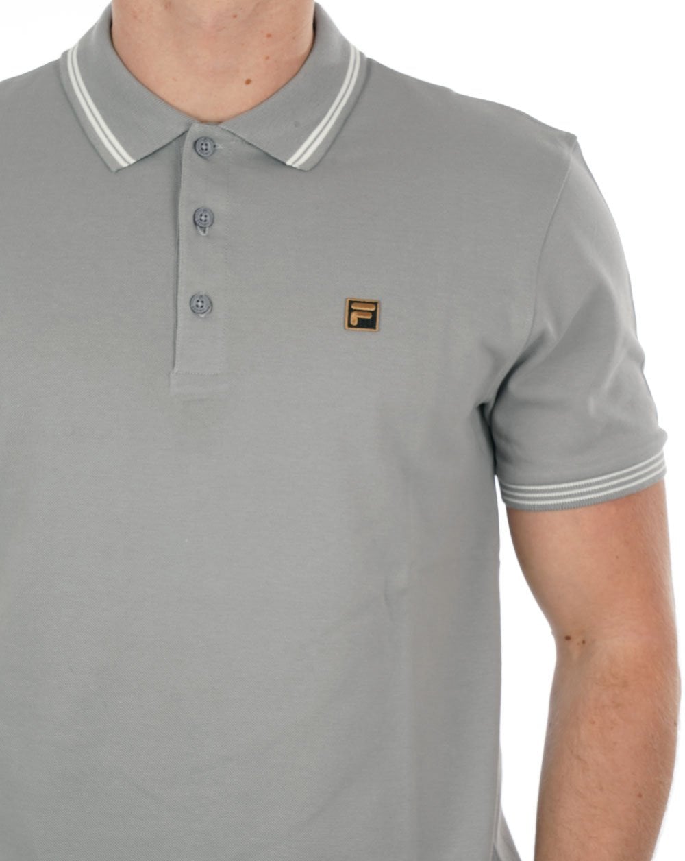 Fila Gold Tipped Polo Shirt Grey