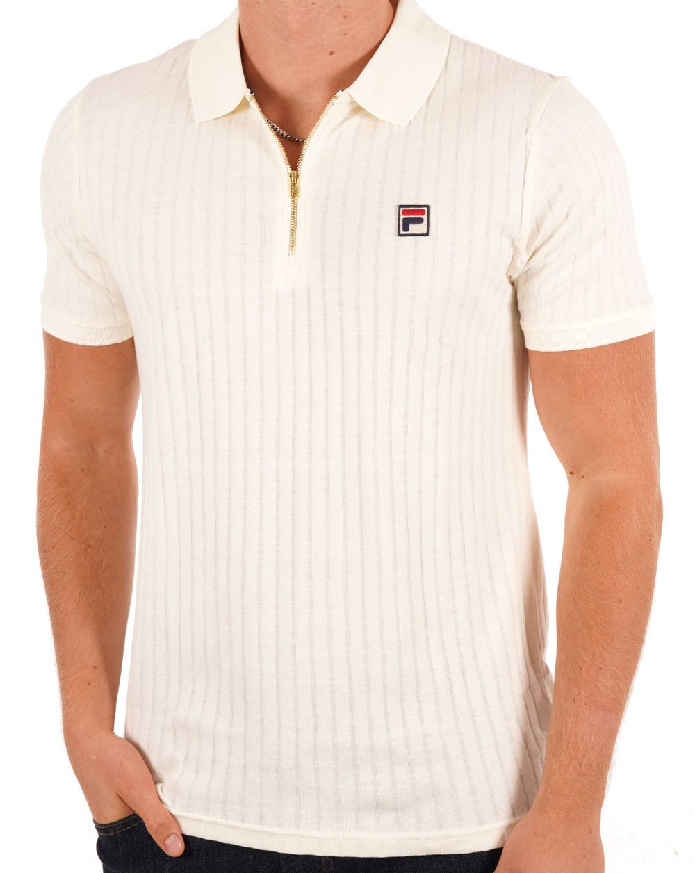 Fila Vintage Zip Polo Gardenia