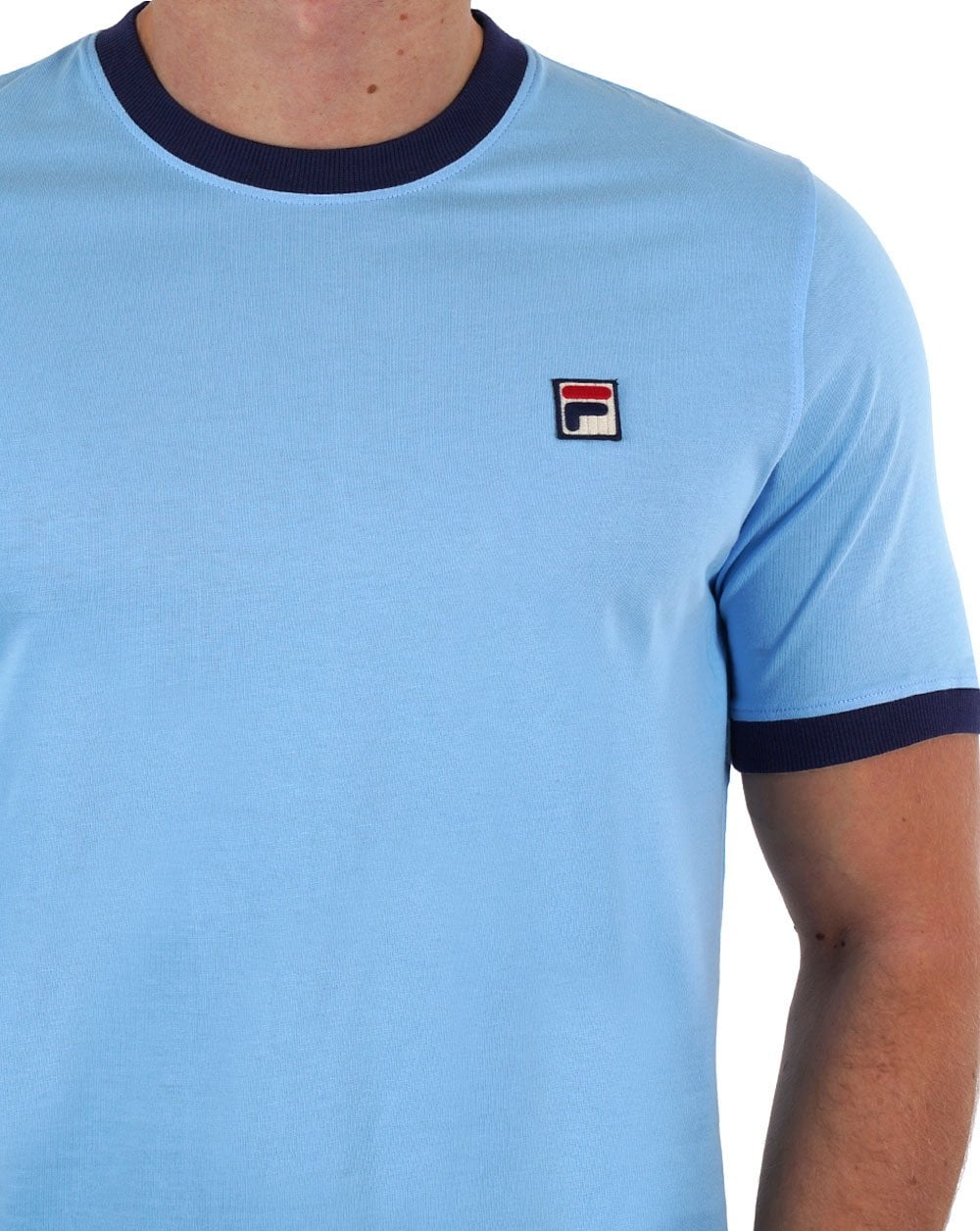 Fila Vintage Ringer T Shirt Sky Blue/Navy