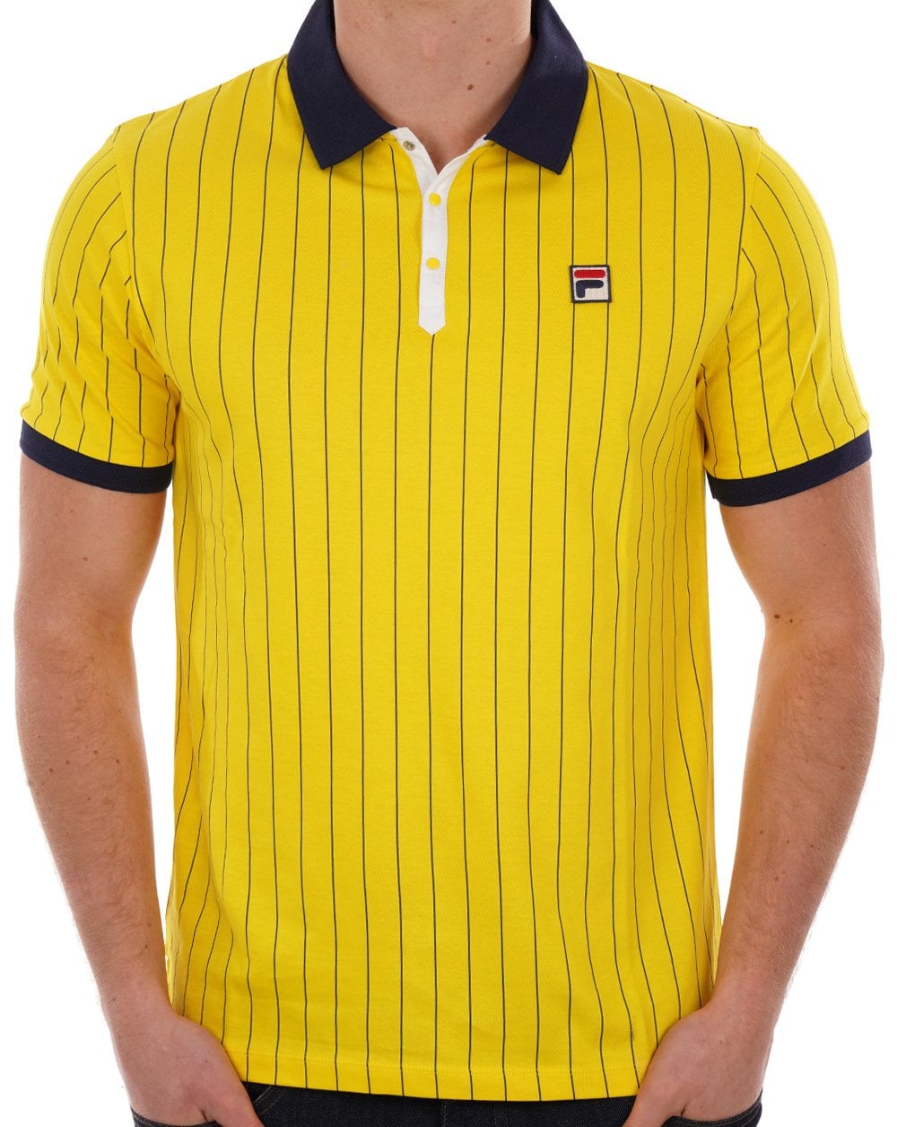 Fila Vintage BB1 Polo Shirt Yellow/Navy