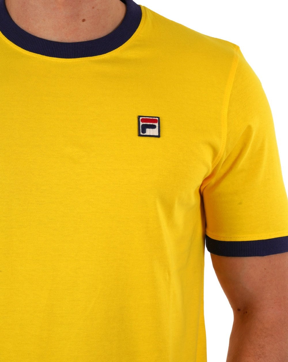 Fila Vintage Ringer T Shirt Yellow/Navy