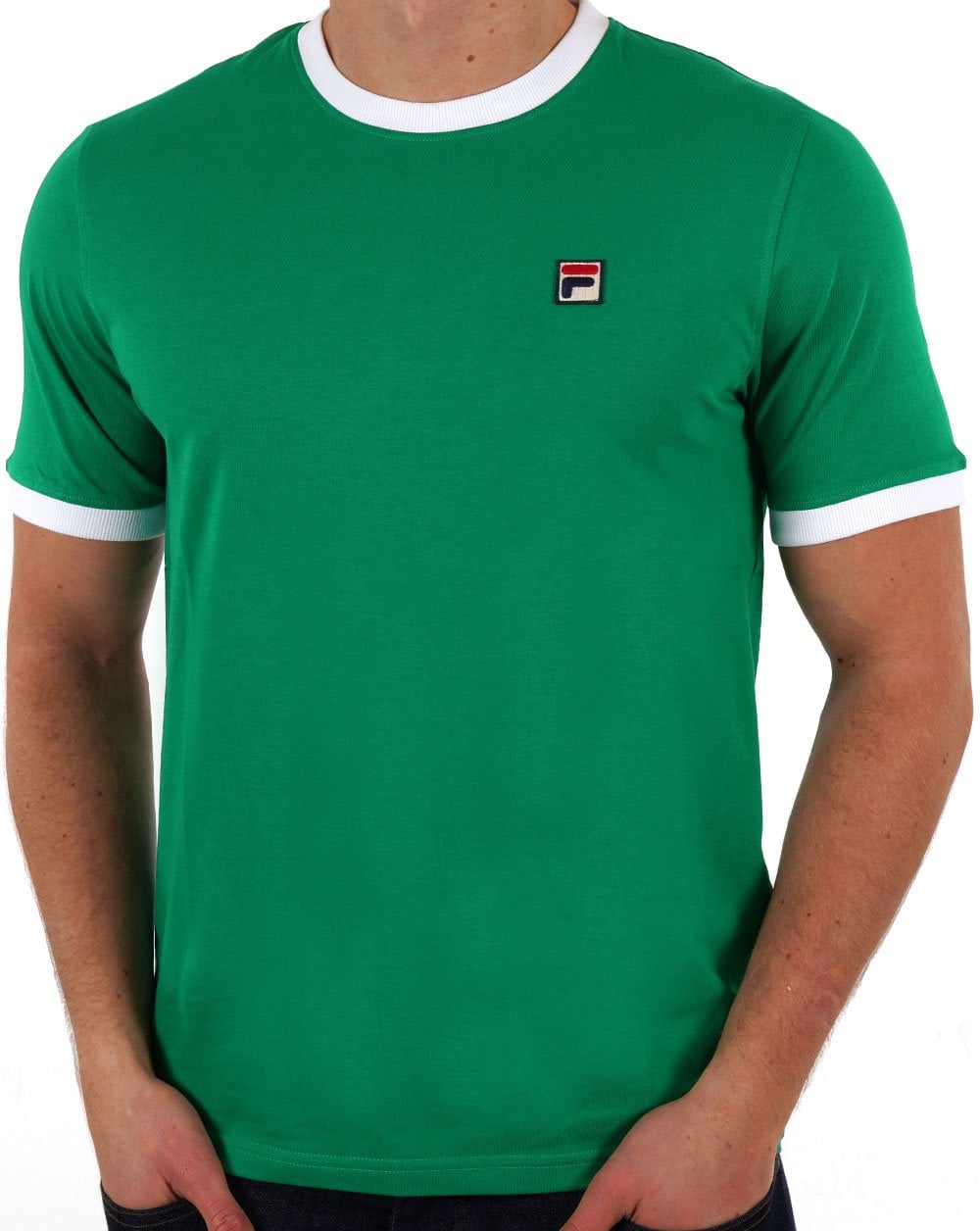 Fila Vintage Ringer T Shirt Green/White
