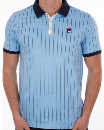 Fila Vintage BB1 Polo Shirt Sky Blue/Navy