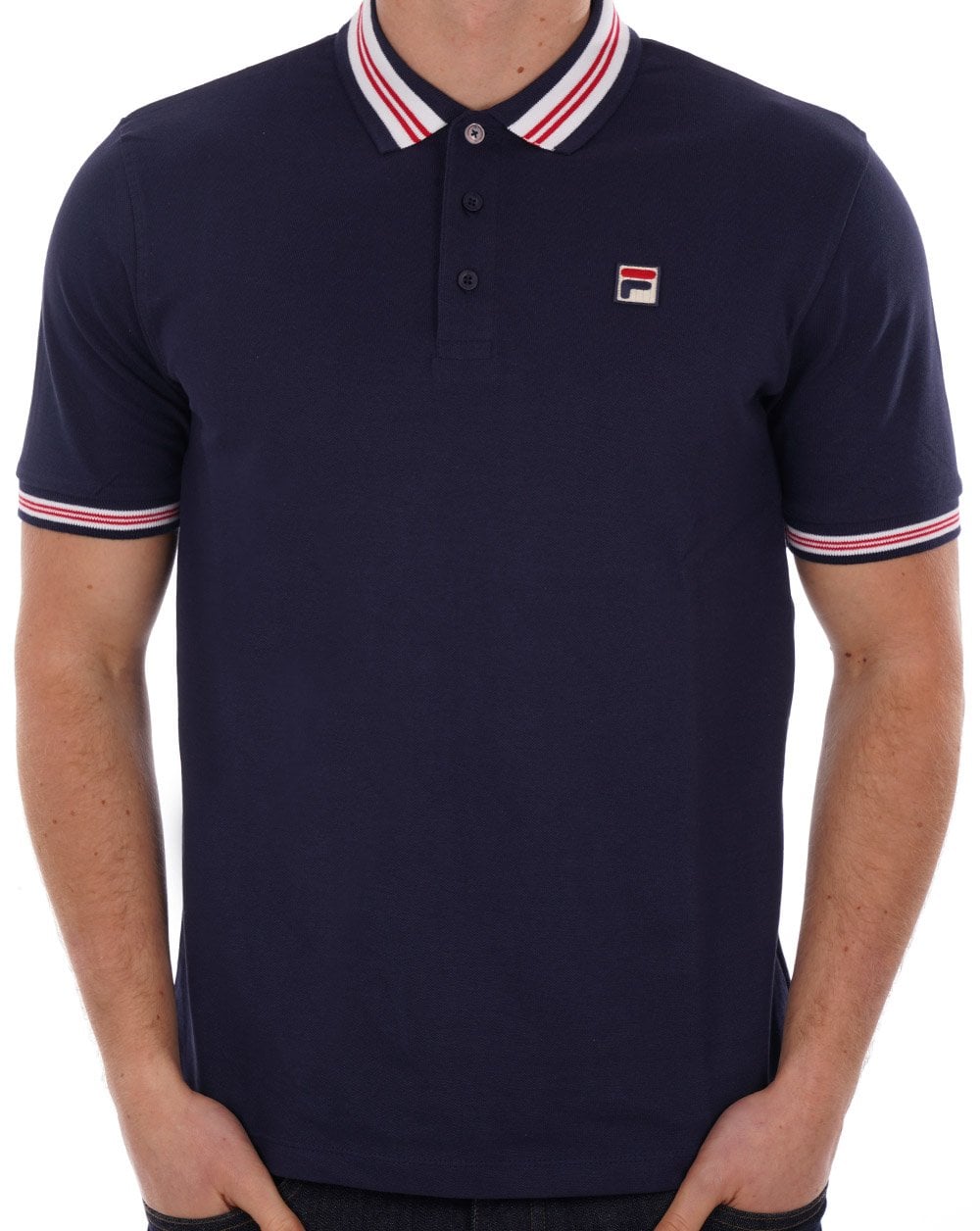 Fila Vintage Tipped Polo Shirt Navy