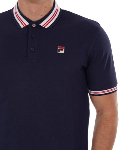 Fila Vintage Tipped Polo Shirt Navy