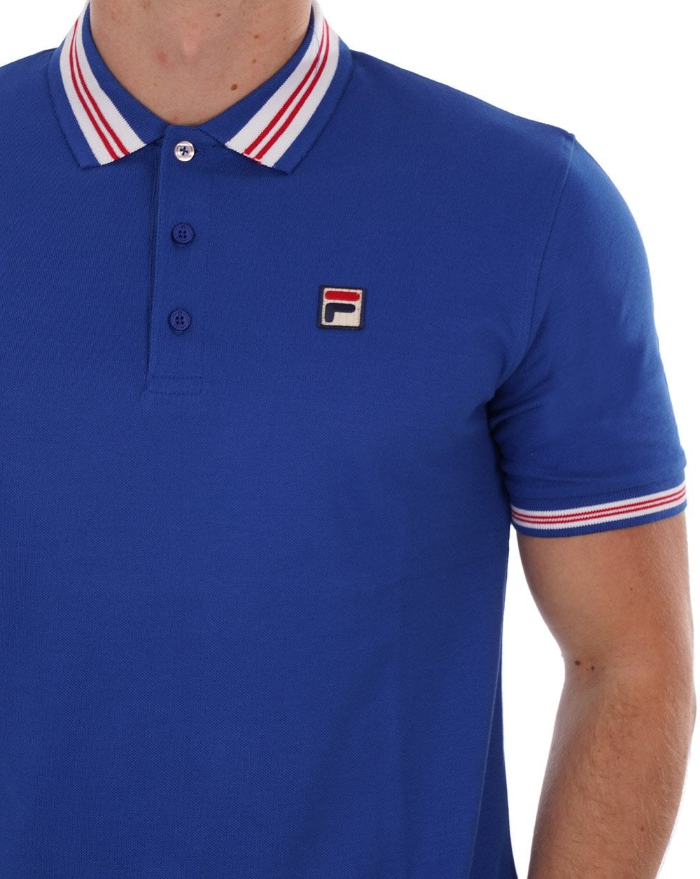 Fila Vintage Tipped Polo Shirt Royal Blue