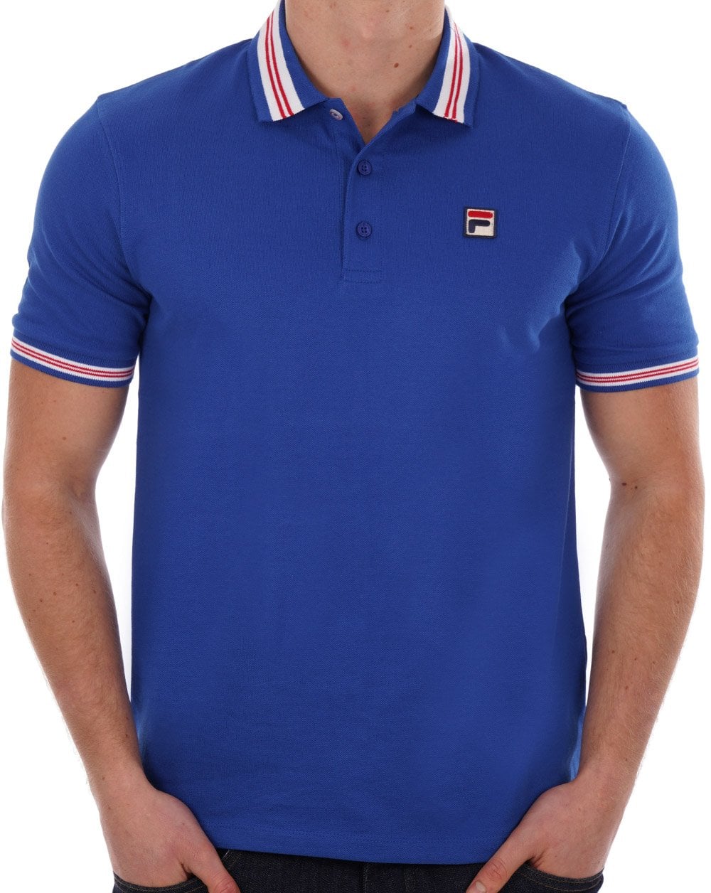 Fila Vintage Tipped Polo Shirt Royal Blue