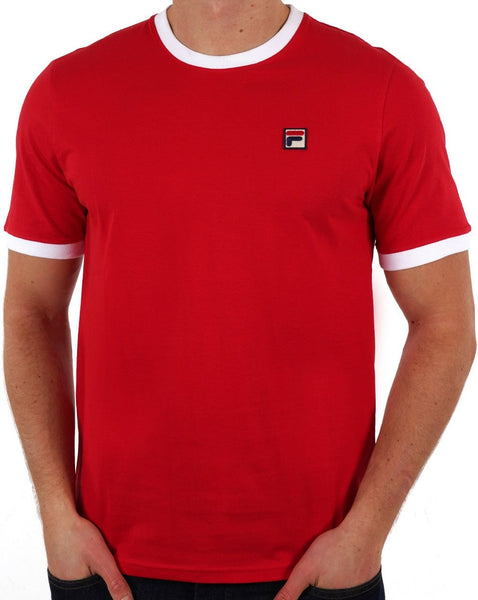 Fila Vintage Ringer T Shirt Red/White