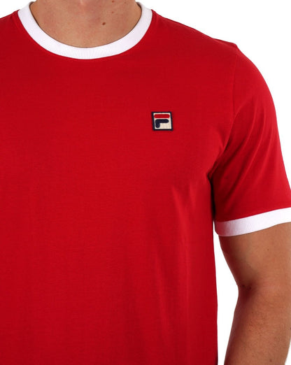 Fila Vintage Ringer T Shirt Red/White