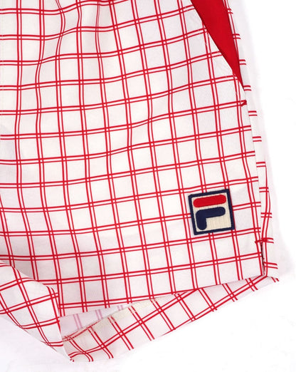 Fila Vintage Brookes Windowpane Shorts Gardenia/Red