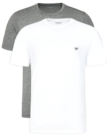 Emporio Armani 2 Pack T Shirts White/Grey