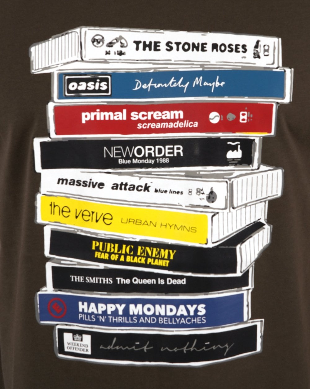 Weekend Offender Cassettes T-shirt Khaki Green