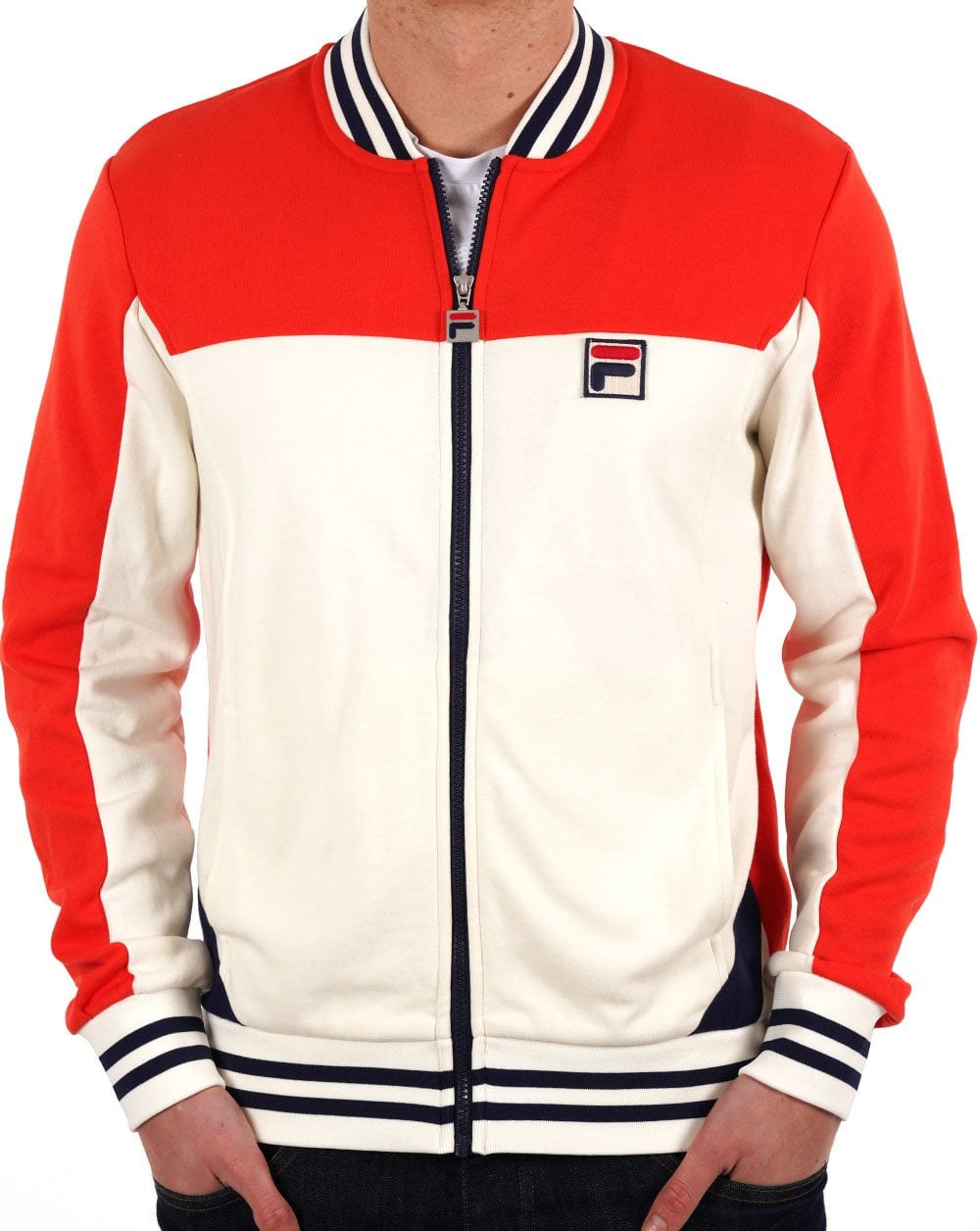 Fila Vintage Tiebreak Track Top Gardenia / Fila Red