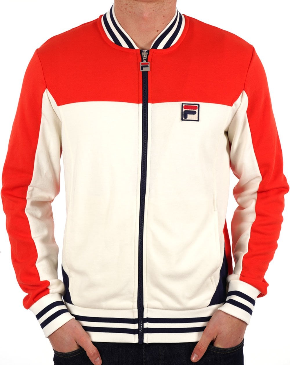 Fila Vintage Tiebreak Track Top Gardenia / Fila Red