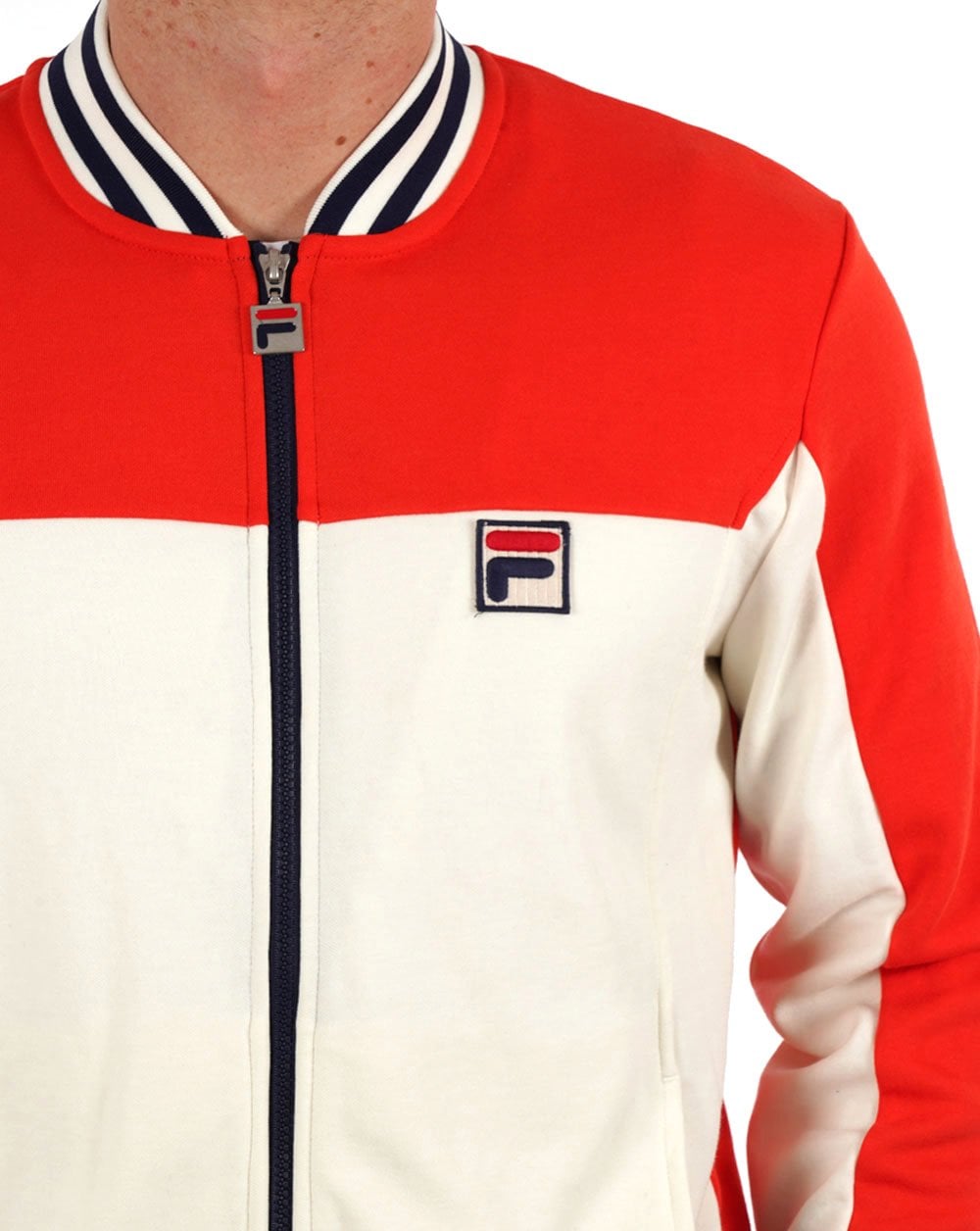 Fila Vintage Tiebreak Track Top Gardenia / Fila Red