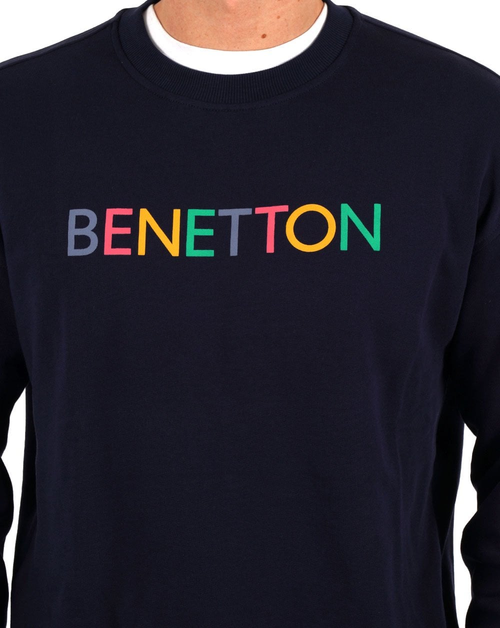 Benetton Multi-Colour Logo Sweatshirt Navy 2