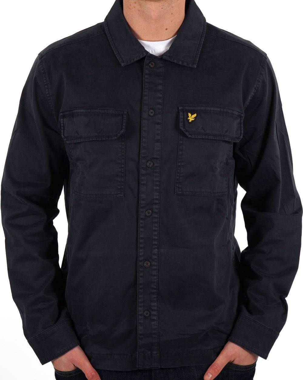 Lyle & Scott Garment Dyed Overshirt Dark Navy