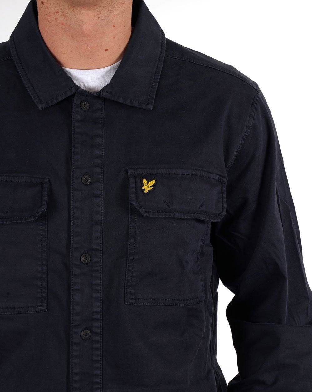 Lyle & Scott Garment Dyed Overshirt Dark Navy