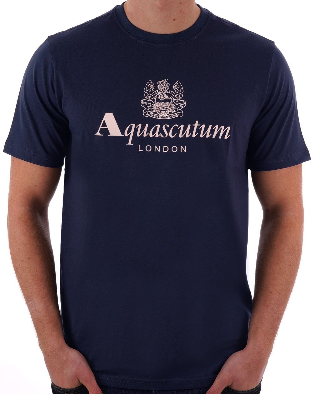 Aquascutum Large Logo T-shirt Navy