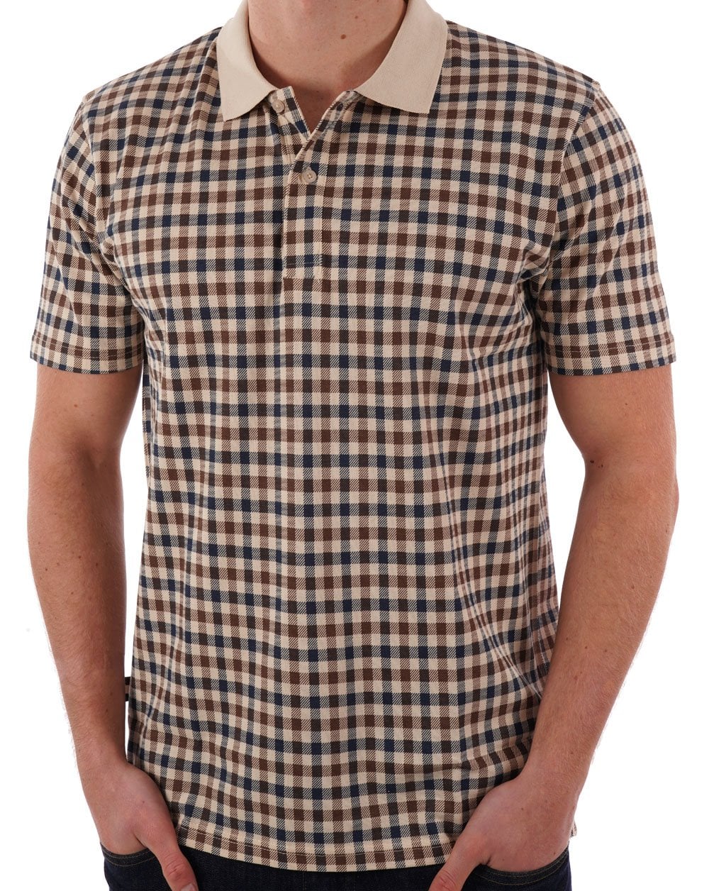 Aquascutum Club Check Polo Beige