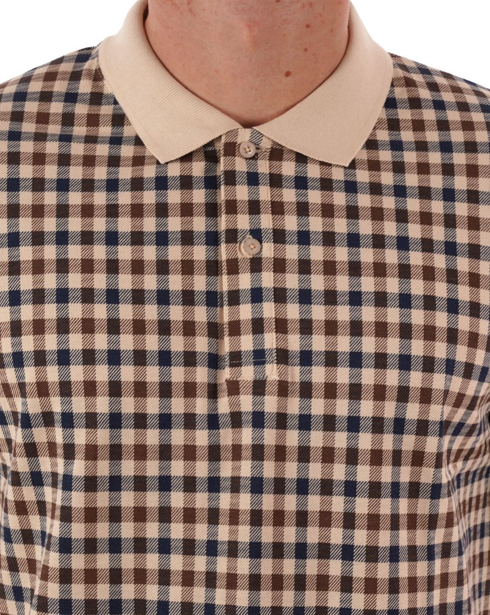 Aquascutum Club Check Polo Beige