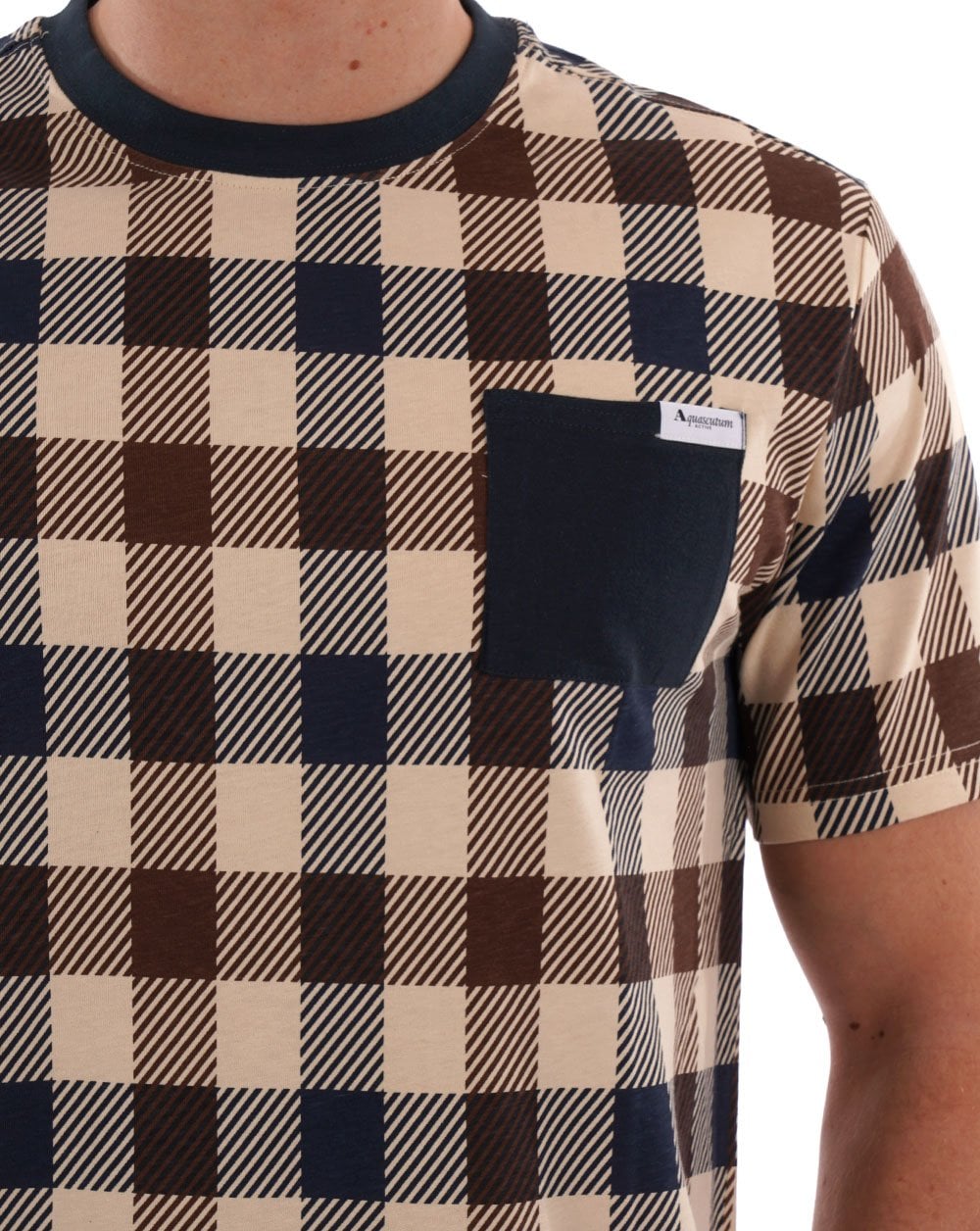 Aquascutum Macro Check T-shirt Navy