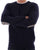 Aquascutum Check Elbow Patch Knit Jumper Navy