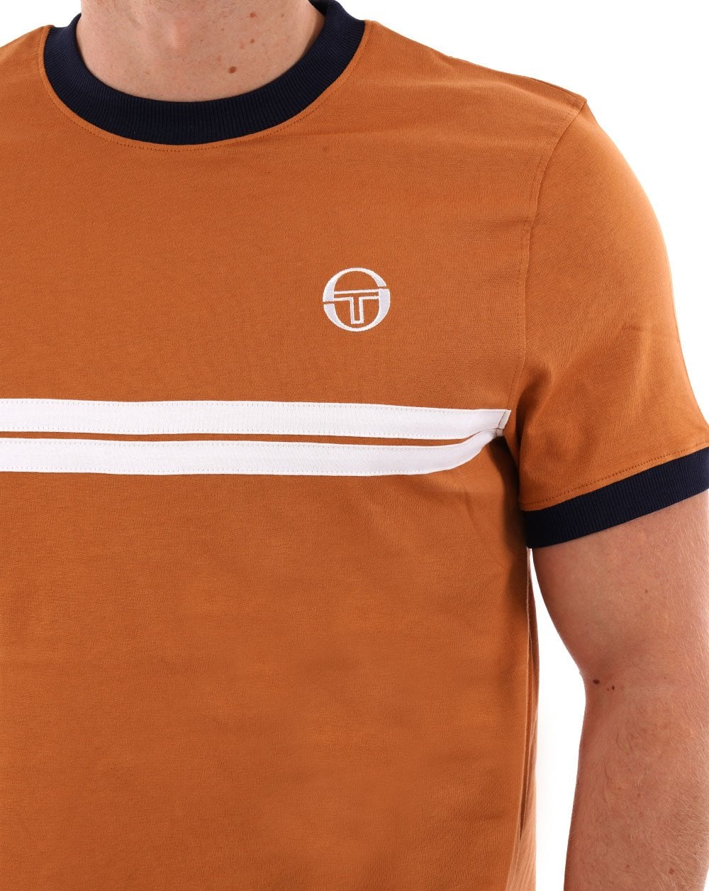 Sergio Tacchini Supermac T Shirt Tan Navy