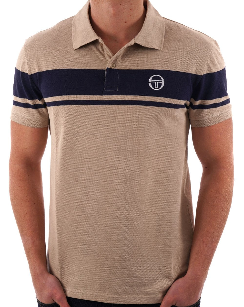 Sergio Tacchini Young Line Polo Shirt Stone/Navy Blue