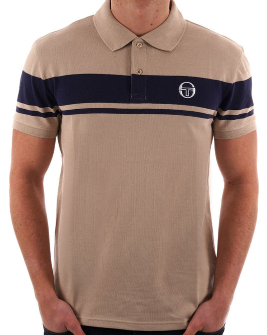 Sergio Tacchini Sergio Tacchini Young Line Polo Shirt Stone/Navy Blue