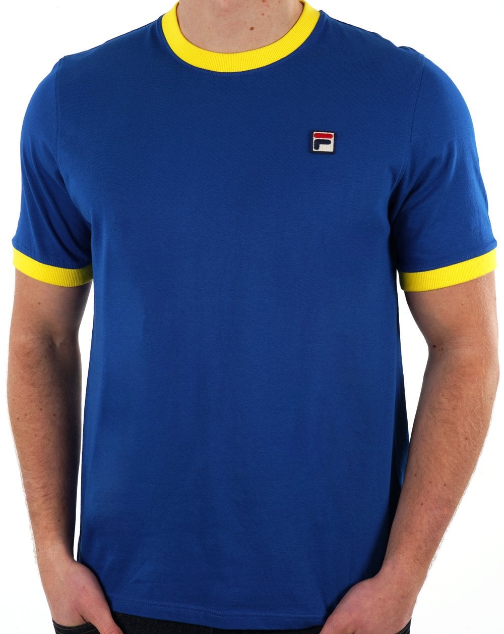 Fila Vintage Ringer T Shirt Royal Blue/Yellow
