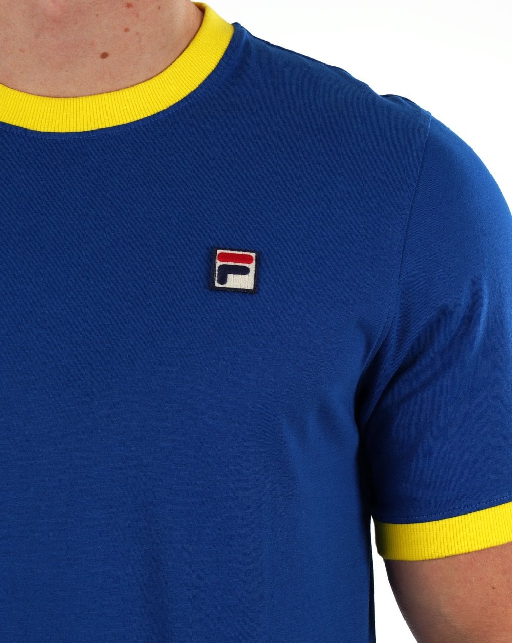 Fila Vintage Ringer T Shirt Royal Blue/Yellow