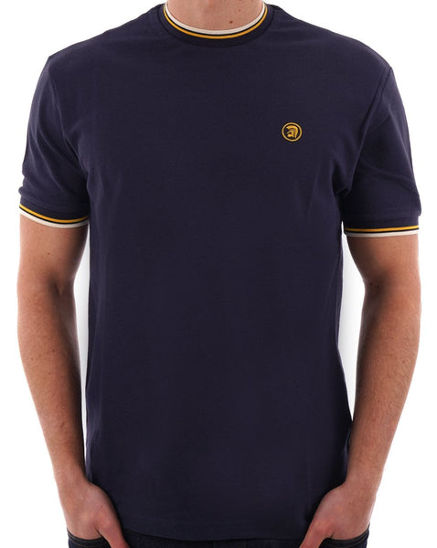 Trojan Twin Tipped Pique T-shirt Navy