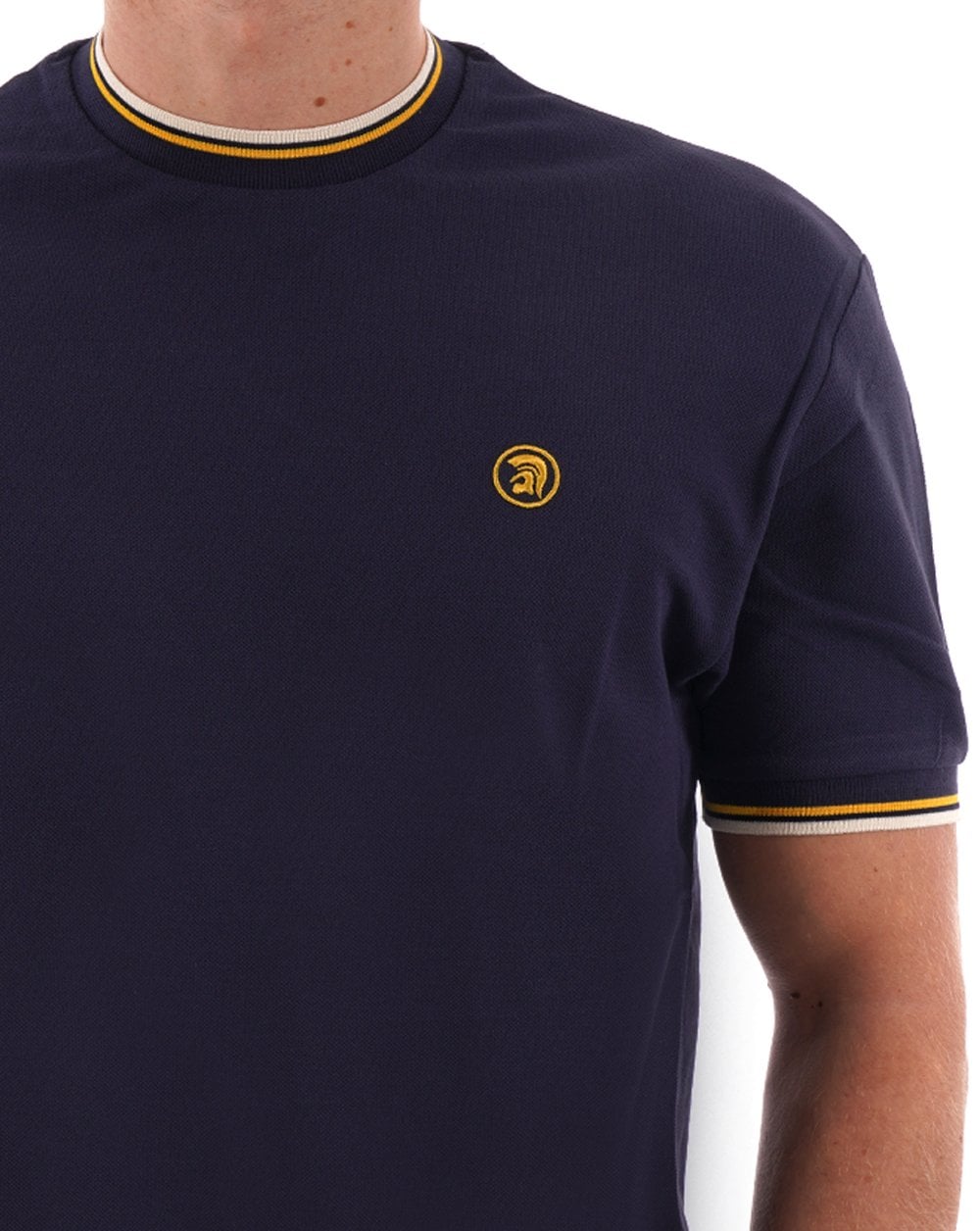 Trojan Twin Tipped Pique T-shirt Navy