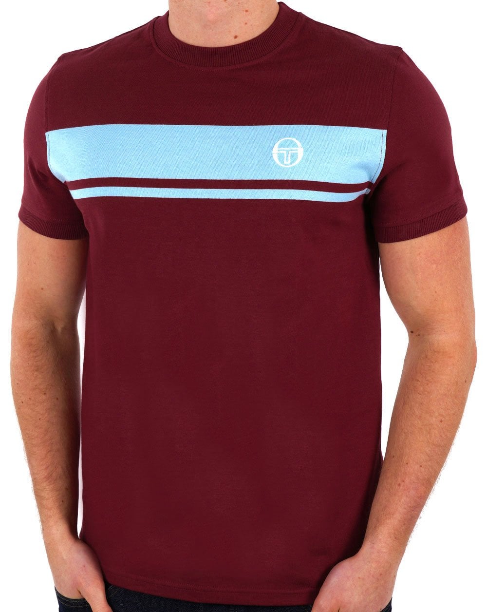 Sergio Tacchini Masters T Shirt Claret/Sky