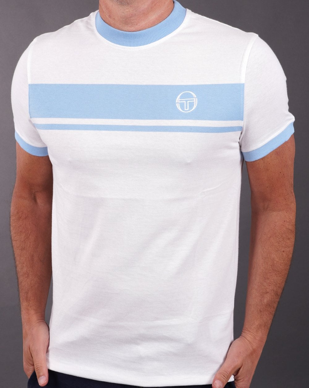 Sergio Tacchini Masters T Shirt White Sky